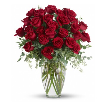 Simple Red Rose Vase