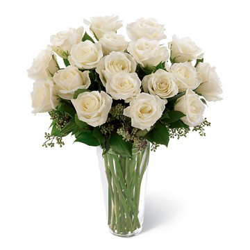 Simple White Rose Vase