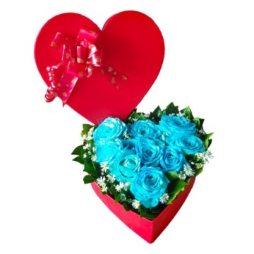 Flower Box - Blue Roses