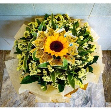 Sunflower Money Bouquet